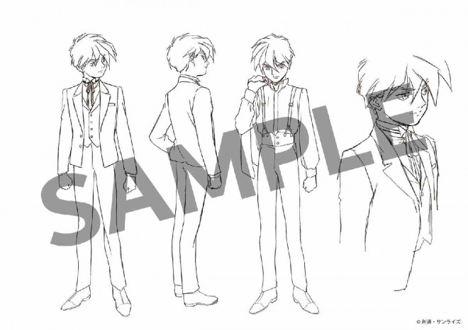 Official visual featuring Duo Maxwell and Gundam Deathscythe Hell from Mobile Suit Gundam Wing’s 30th anniversary project.